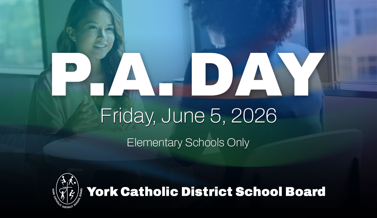 YCDSB Elementary P.A. Day: Friday, June 5, 2026